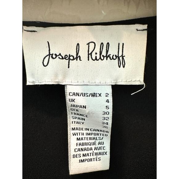 JOSEPH RIBKOFF | Black V-Neck Top with Sequin Balloon Sleeves | Size 2 - Picture 5 of 6